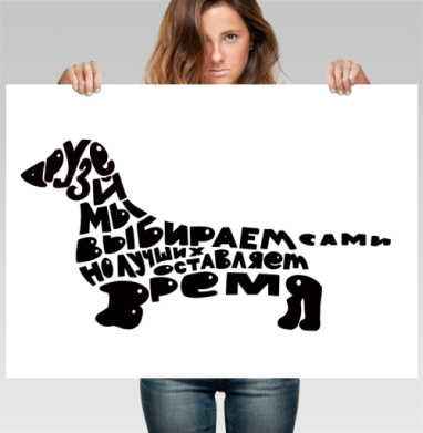 Текстовая такса с посланием о дружбе и времени - Купить постеры с принтом 