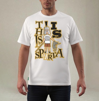 Футболка «This is Sparta» с ироничным спартанцем, Футболка мужская REGULAR белая