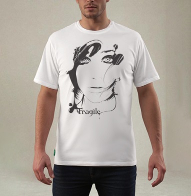Fragile / Хрупкая, Футболка мужская REGULAR белая