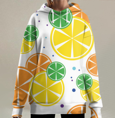 Фрукты, Hoodie Long Oversize 3D