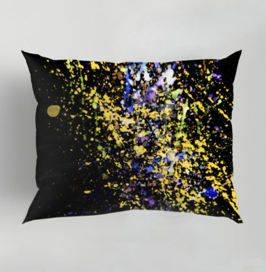 Яркая экспрессия на фоне Abstract Paint Splashes Абстрактные брызги краски, Подушка декоративная 50х70 см