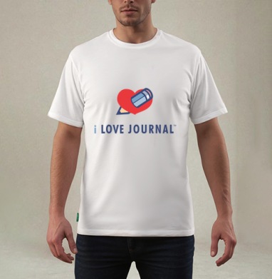 Символ страсти к творчеству карандаш пронзает сердце i LOVE JOURNAL, Футболка мужская REGULAR белая