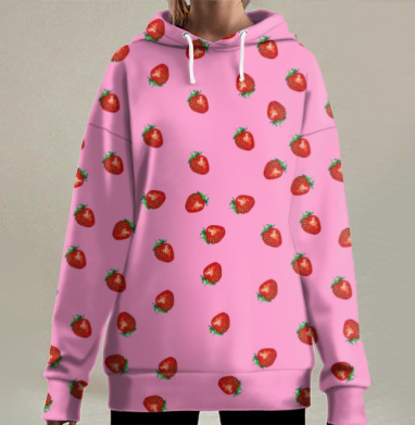 КЛУБНИКА  КЛУБНИКА, Hoodie Long Oversize 3D