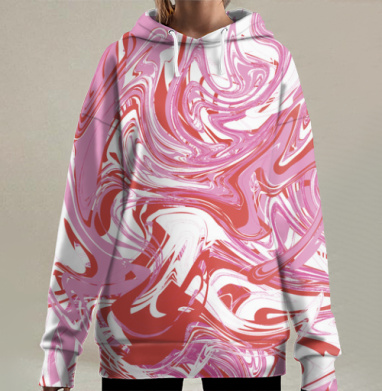 Энергия цвета: Абстрактное художественное панно, Hoodie Long Oversize 3D