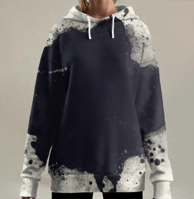 Клякса арт, Hoodie Long Oversize 3D