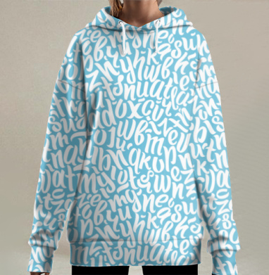 Композиция из букв, Hoodie Long Oversize 3D