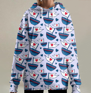 Кораблики любви, Hoodie Long Oversize 3D