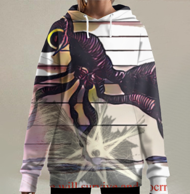 Выносливый муравей выживет вместе с тараканами, Hoodie Long Oversize 3D