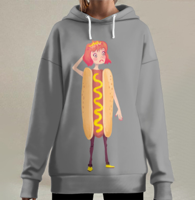 Леди хот-дог, Hoodie Long Oversize 3D