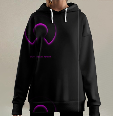Light creates reality / Свет создает реальность, Hoodie Long Oversize 3D