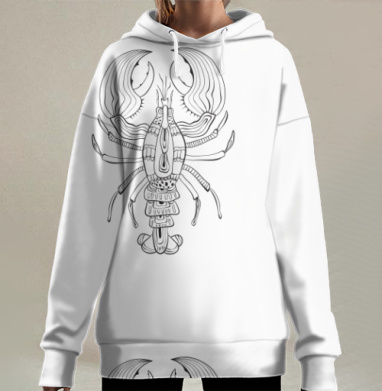 Лобстер, Hoodie Long Oversize 3D