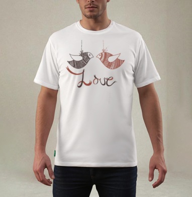 Love birds / Неразлучники, Футболка мужская REGULAR белая