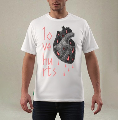 Love hurts! / Любовь ранит!, Футболка мужская REGULAR белая