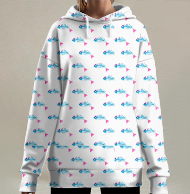 Ловись Рыба, Hoodie Long Oversize 3D
