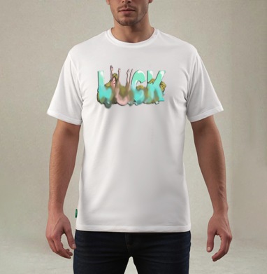 LUCK / УДАЧА, Футболка мужская REGULAR белая