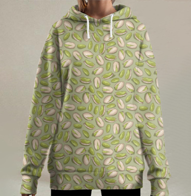Любителям фисташек, Hoodie Long Oversize 3D