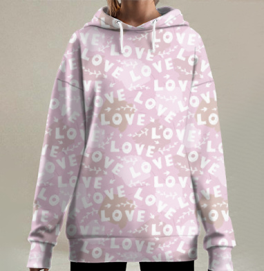 Любовь это, Hoodie Long Oversize 3D