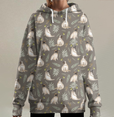 Мопсы, Hoodie Long Oversize 3D