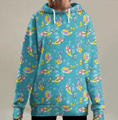Море рыбок, Hoodie Long Oversize 3D