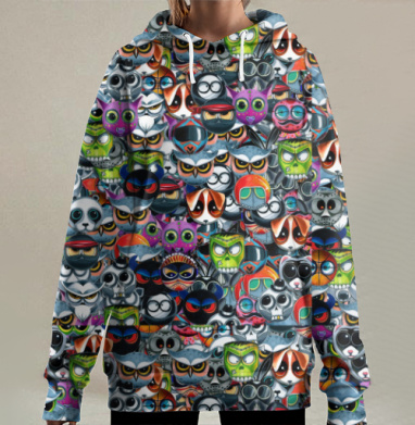 Мульт хаос, Hoodie Long Oversize 3D