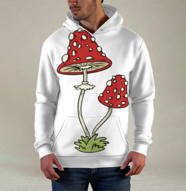 Mushrooms Грибочки, Худи / Мужская / С карманом / 3D
