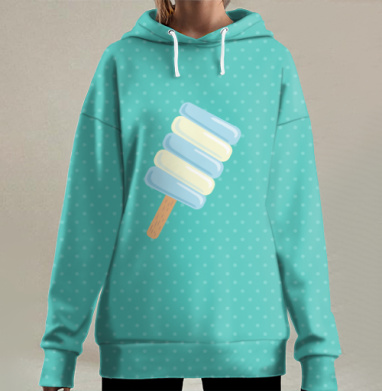 Мятное мороженое, Hoodie Long Oversize 3D