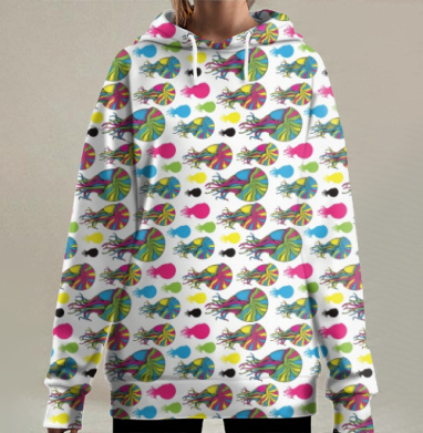 Нашествие моллюсков, Hoodie Long Oversize 3D