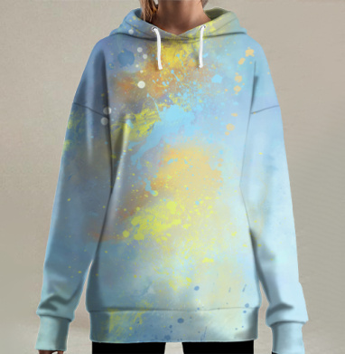 Нежная акварельная, Hoodie Long Oversize 3D