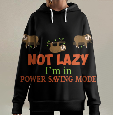 Мультяшные Ленивцы в режиме экономии энергии, Hoodie Long Oversize 3D