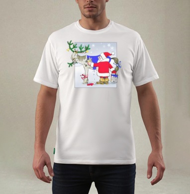 Новогодние хлопоты, Футболка мужская REGULAR белая