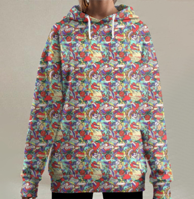 Олдскулл тату, Hoodie Long Oversize 3D