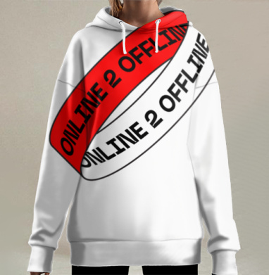 Переход От Онлайн К Офлайн Конвергенция Онлайна и офлайна, Hoodie Long Oversize 3D