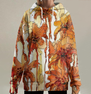 Оранжевая фантазия, Hoodie Long Oversize 3D