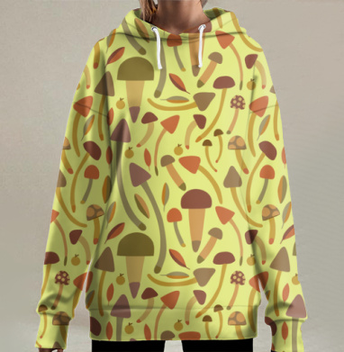 Осенние грибы, Hoodie Long Oversize 3D