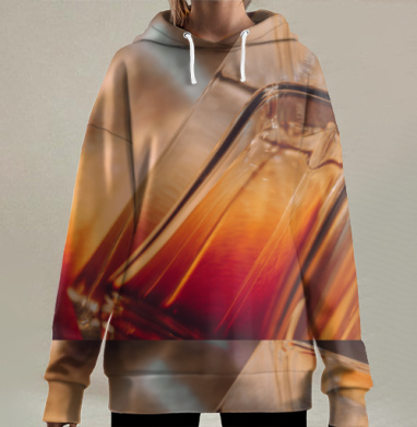 Прозрачный стеклянный сосуд с игрой света и теплоты сцены, Hoodie Long Oversize 3D