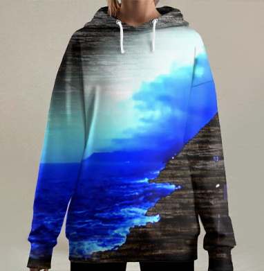Парусник плывущий к свету надежда избежать, Hoodie Long Oversize 3D
