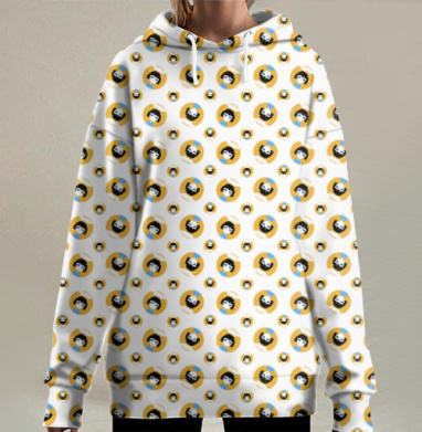 Грустная девочка с дождливым облачком и иронией Winner, Hoodie Long Oversize 3D