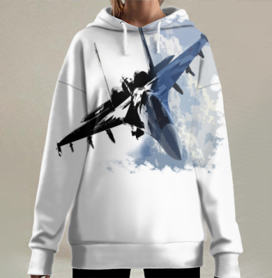 Полет ястребка, Hoodie Long Oversize 3D