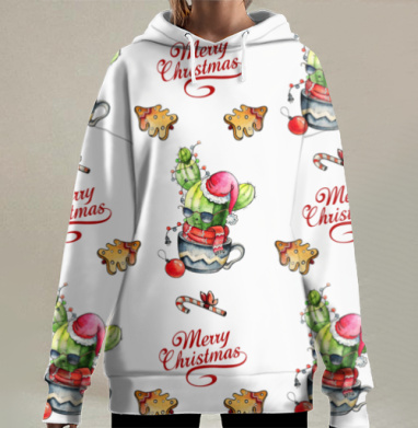 Помощник Деда, Hoodie Long Oversize 3D