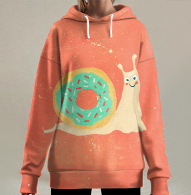 Пончиковая улитка, Hoodie Long Oversize 3D