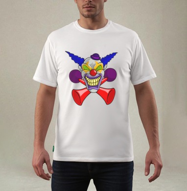 psychedelic Clown / Психоделический клоун, Футболка мужская REGULAR белая