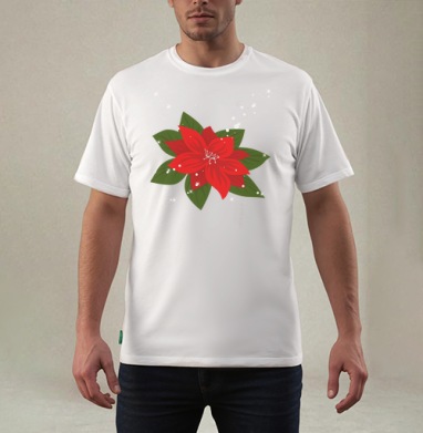 Пуансеттия, Футболка мужская REGULAR белая