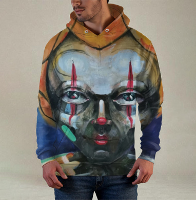 Оранжевый клоун с красными штрихами на лице рыжий клоун - Магазин футболок dnart - Дизайнерские принты