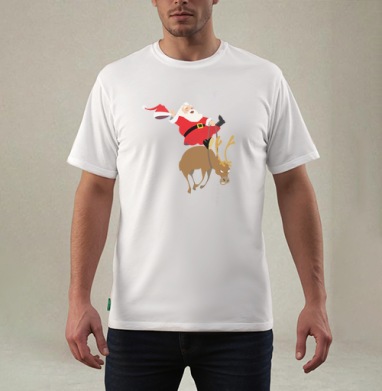 santha rodeo / Родео Санты, Футболка мужская REGULAR белая