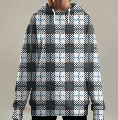 Шотландка, Hoodie Long Oversize 3D