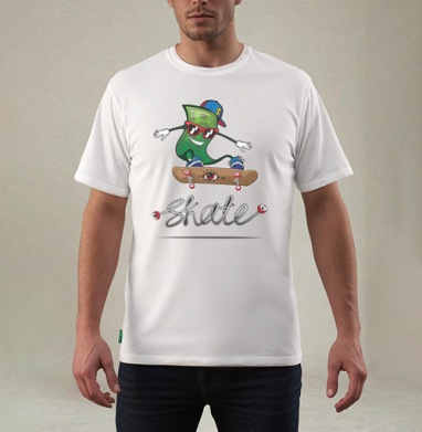Skater BUCKS / Скейтерские баксы, Футболка мужская REGULAR белая