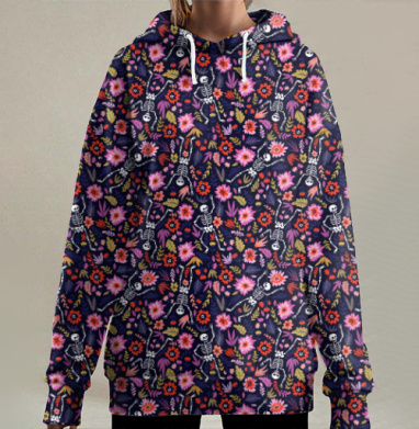Скелетоны, Hoodie Long Oversize 3D