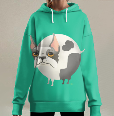 Собака-шар, Hoodie Long Oversize 3D