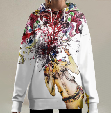 Солдат знак мира и протест против войны и милитаризма, Hoodie Long Oversize 3D