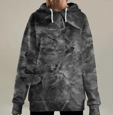 Солнечная неженка. Гравюра, Hoodie Long Oversize 3D